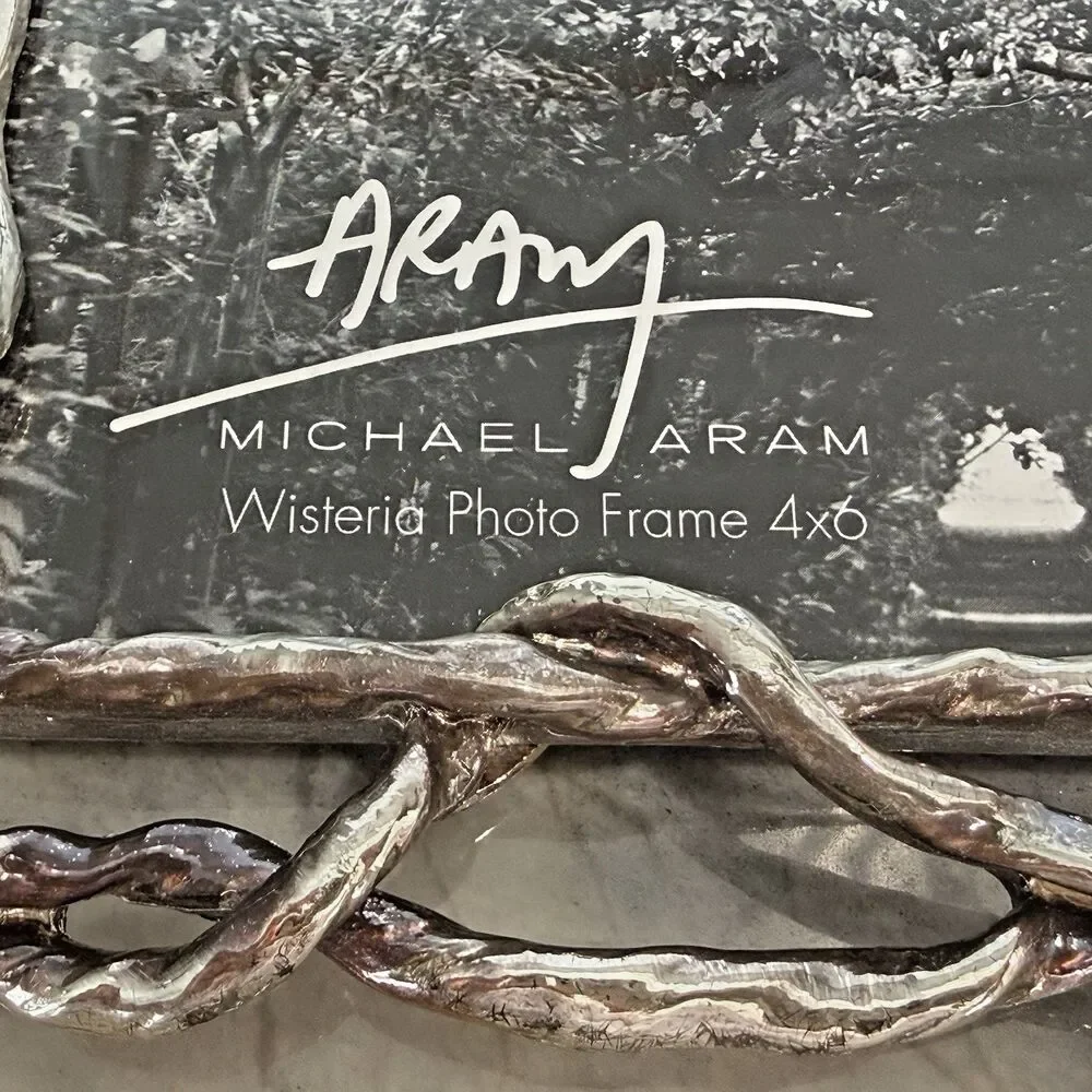 Michael Aram Wisteria 4x6 Photo Frame Silver Tone Vine Branch Sculpture New